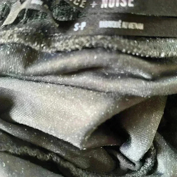 Silence + Noise Luna Velvet Strapless Ruffle Asymmetrical Goth Midi Dress S - Picture 12 of 14